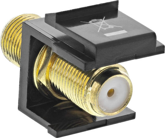 Inline Keystone Installation Adapter Satellite Cable Coupler 2x F Sockets White
