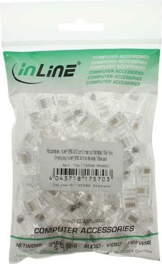 Inline 6p6c Rj12 Flachkabel Stecker 100 Stück 73096