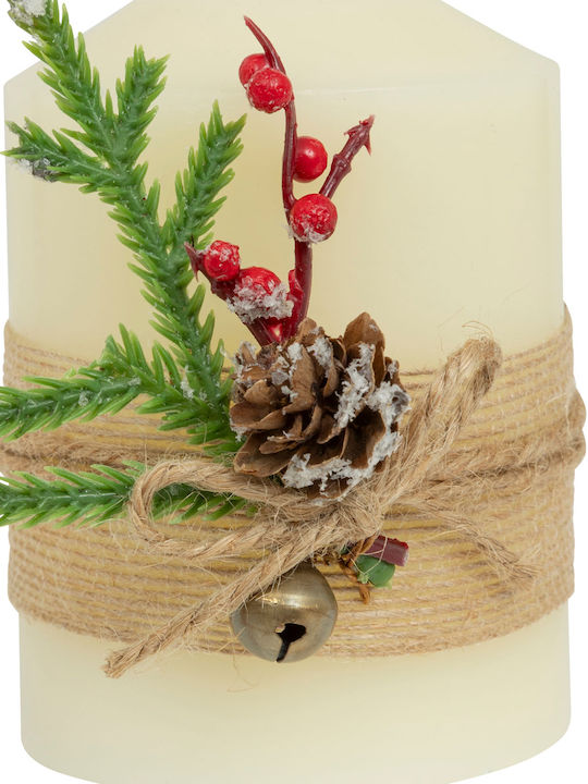Christmas Plastic White Battery Candle 12.5x7.5cm