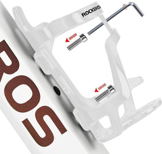 Rockbros Polycarbonate Bicycle Bottle Holder Bottles Ø 51-73 Mm White