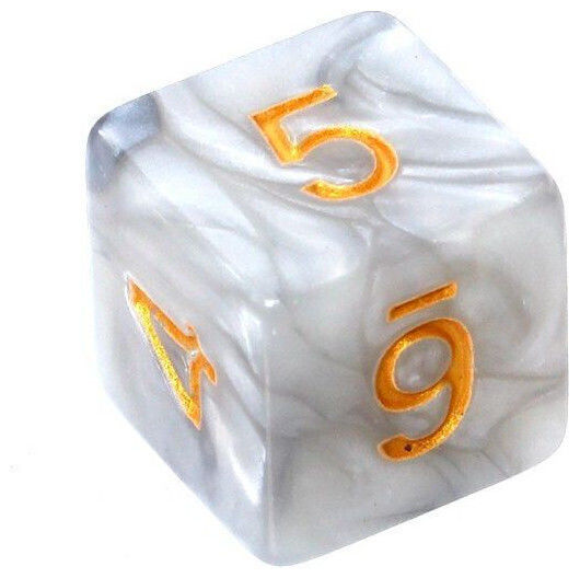 Rebel RPG Dice Set Two-Tone Steel-White Gold Numbers