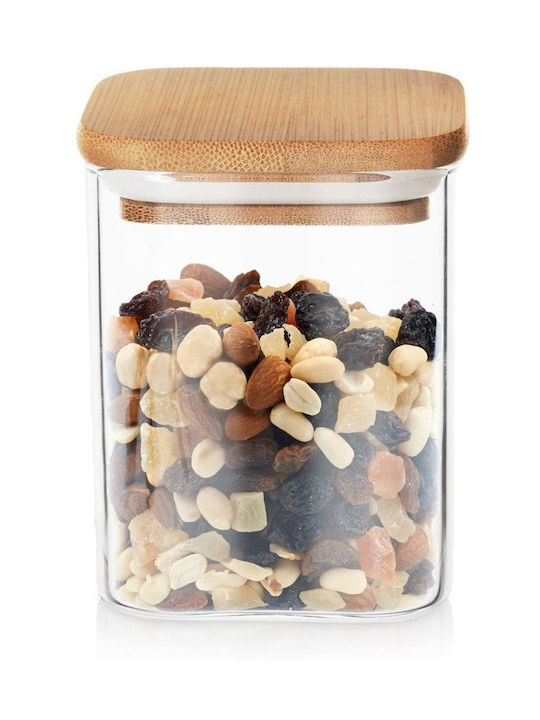 Orion Vase General Use with Lid Glass Transparent 850ml