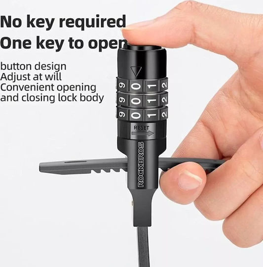 Bicycle Helmet Lock Combination Lock 0.5m Black
