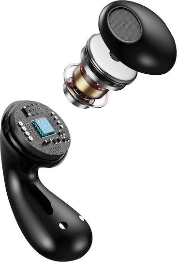 Jellico TWS29 Open Ear Bluetooth Handsfree Ακουστικά με Θήκη Φόρτισης Μαύρα
