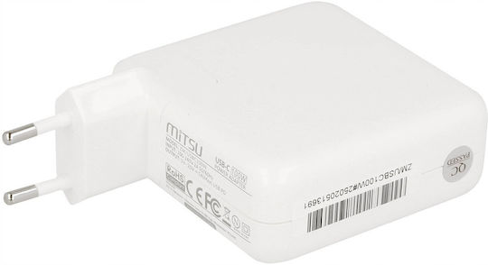 Mitsu 100w Usb-c Power Adapter Usbc 5-20v 3-5a White Notebook
