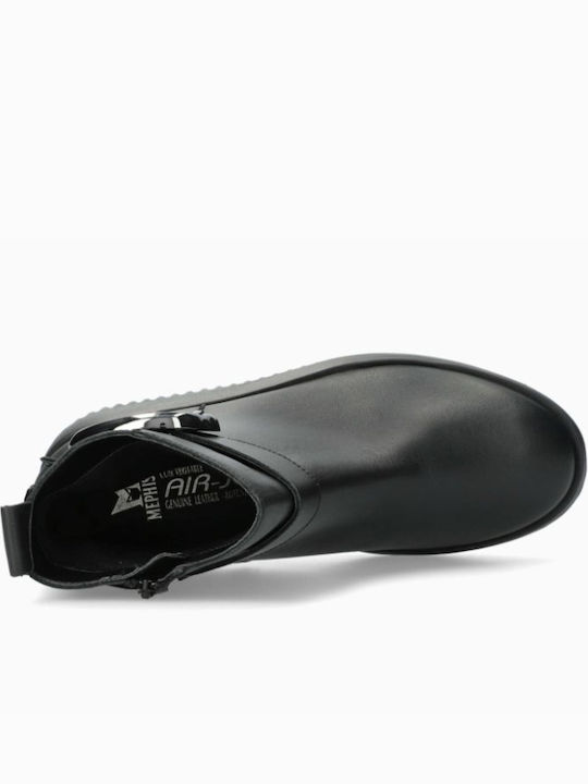 Leder Stiefeletten Damen Schwarz