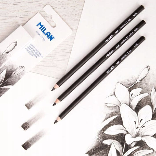 Milan Coal Pencil Art 3 Pieces Milan