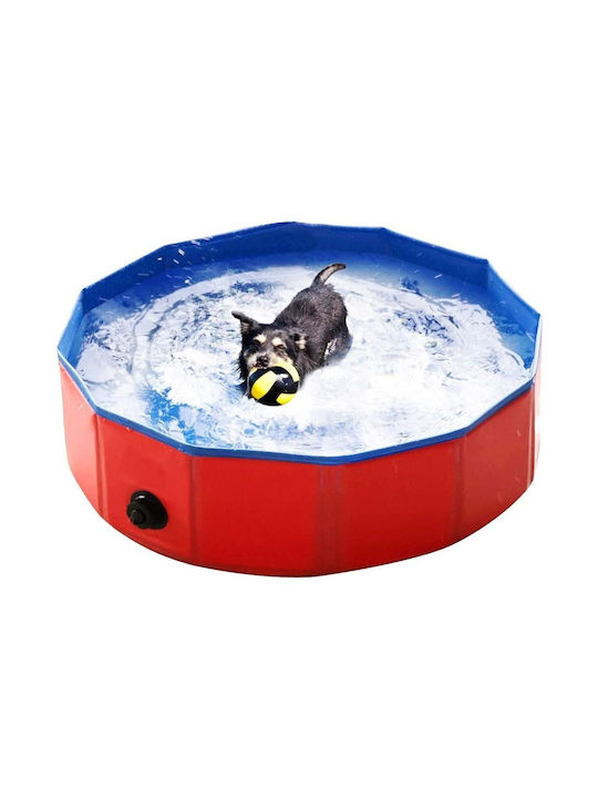 Foldable Garden Dog Pool Small 80cm Blue 1 Piece