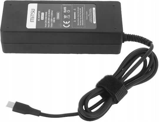 Mitsu 90w Usb-c Power Adapter Usbc 5-20v 3-4.5a Black Notebook