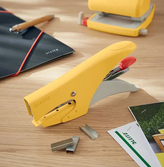 Stapler Leitz Leitz 56450019 15 Sheets Yellow Flat Clench 150x P2 No 10 Metal 80 G/m²