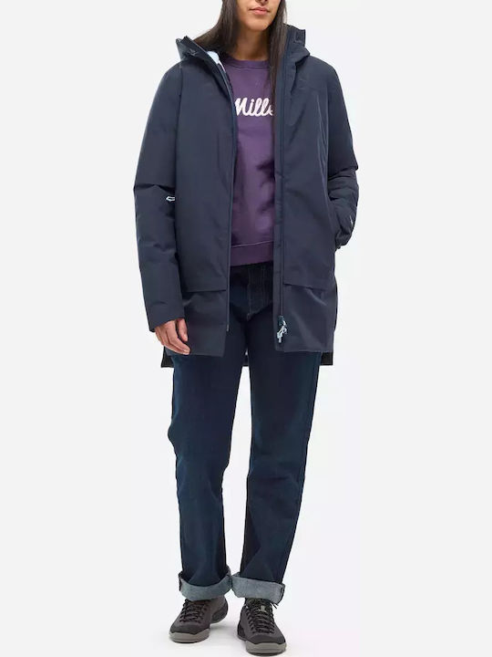 Γυναικείο Μπουφάν Παρκά για Χειμώνα Navy Blue
