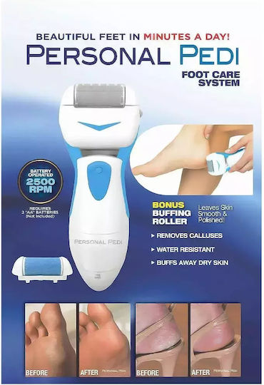 Personal Pedi Foot Care System Waterproof Electric Foot File White Light Blue