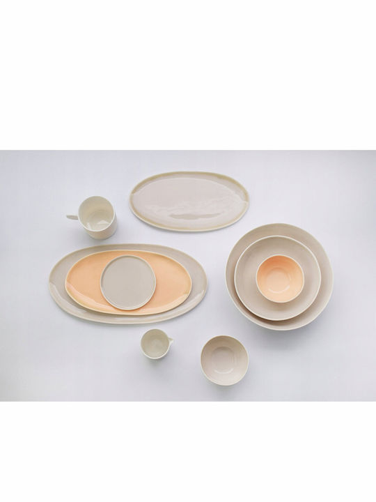 Teller Untiefe Oval Beige 26.5x14cm