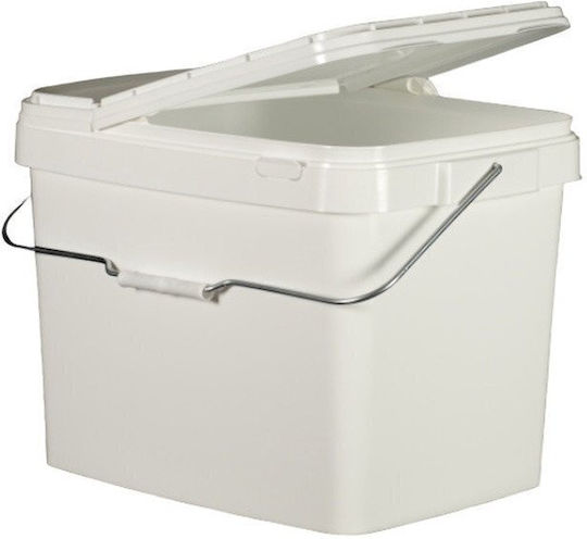 Square Bucket Lid 38x30x45cm 34L White