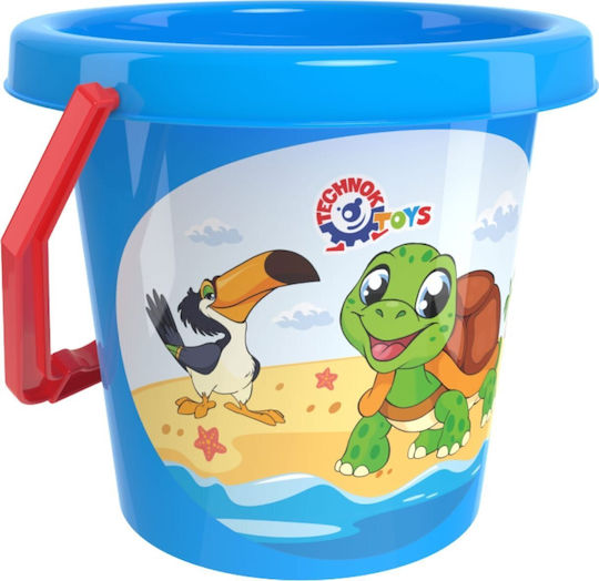 Technok Bucket Sand Comfortable Handle Multicolour Animal Graphics On The Beach