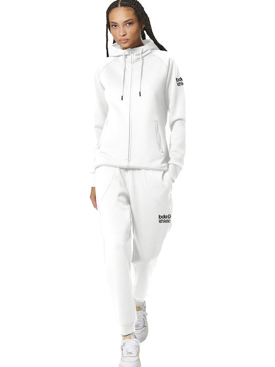 Women's Sweatshirt Jacket Hooded White
