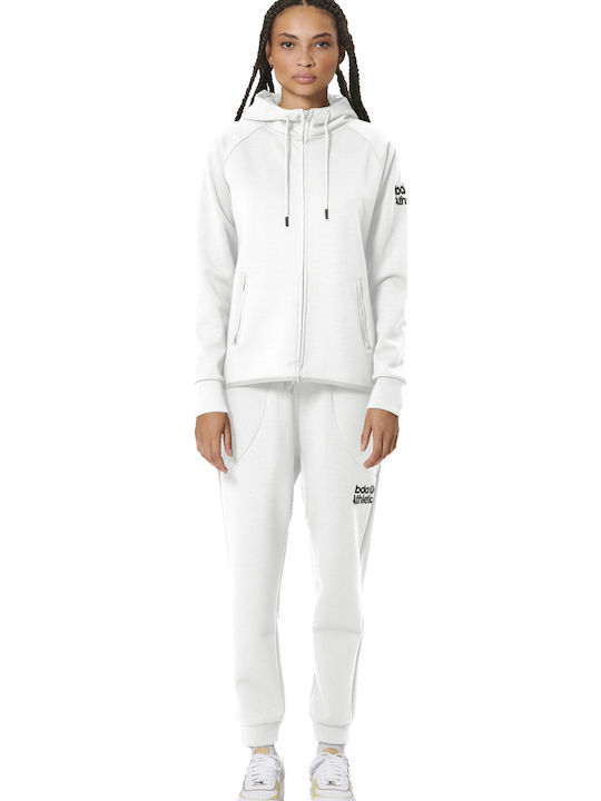 Women's Sweatshirt Jacket Hooded White