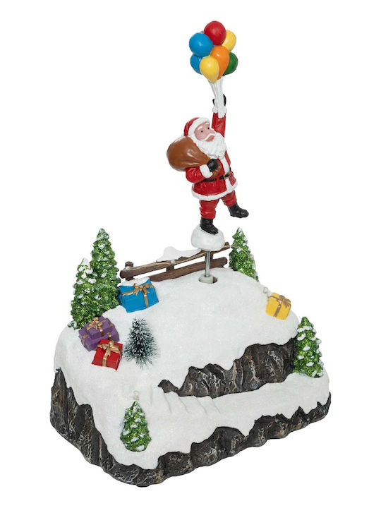 Christmas Illuminated Decorative Village White with Battery with Movement 22.5x17x12.5cm.
