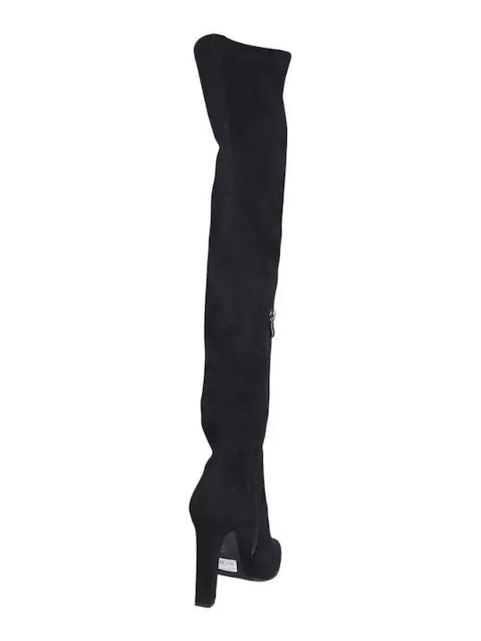 Suede High Heel Women's Boots Black