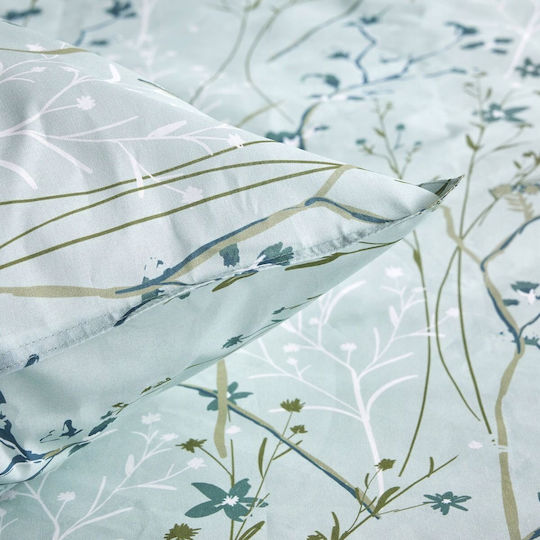 Today Bedding Комплект памучна завивка 220x240cm за голямо двойно легло с 2 калъфки за възглавници Lilies