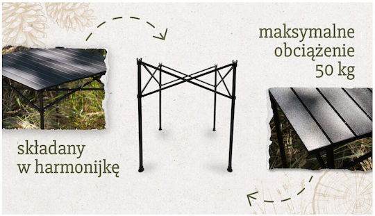 Offlander Τραπέζι για Camping Πτυσσόμενο 70x70cm Μαύρο