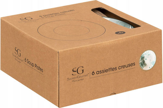 Secret de Gourmet Πιάτο Βαθύ από Πορσελάνη με Διάμετρο 20cm 6τμχ