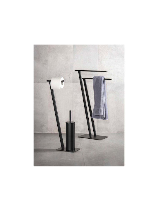 Wenko Double Wall-Mounted Bathroom Rail with Screws 40x76.5cm Inox Black