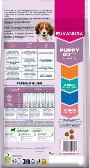 Eukanuba 3kg Ξηρά Τροφή Σκύλων Μικρόσωμων & Μεσαίων Φυλών με Αρνί και Ρύζι