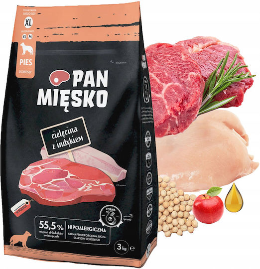 Pan Miesko 3kg Dry Food for Dogs with Turkey