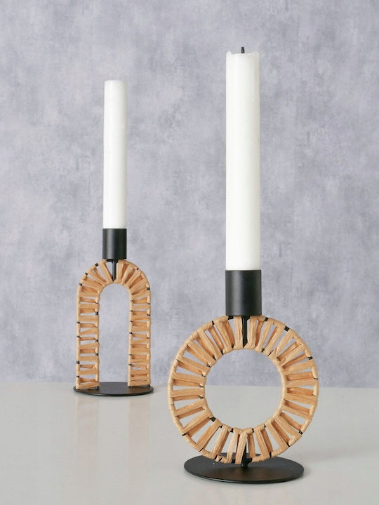 Boltze Candle Holder Metal in Beige Color 16cm 1pcs