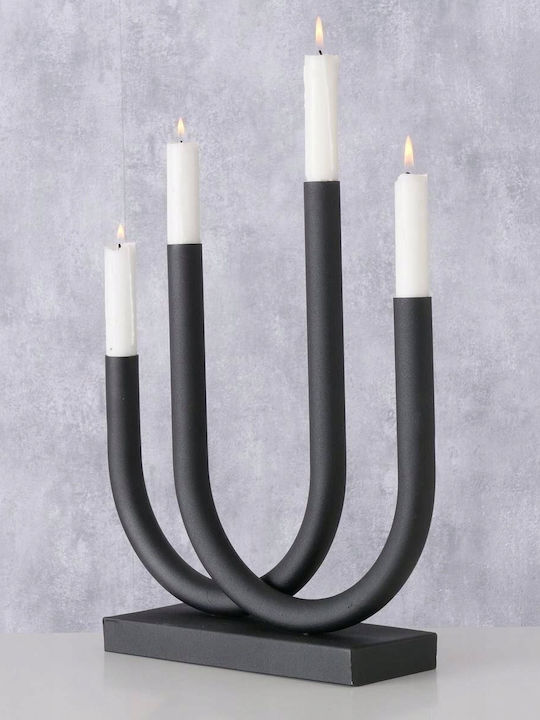 Boltze Metal Candle Holder in Black Colour 34x34x33cm