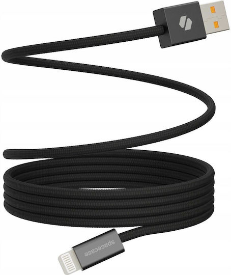 Spacecase Магнитен USB-A към Lightning кабел 12W Черен 1м