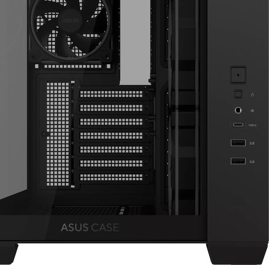 Asus A32 Plus Gaming Midi Tower Κουτί Υπολογιστή με Πλαϊνό Παράθυρο και ARGB Φωτισμό Μαύρο