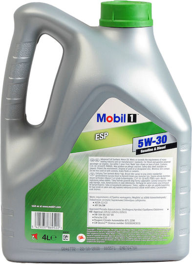 Mobil 1 ESP Λάδι Αυτοκινήτου 5W-30 4lt