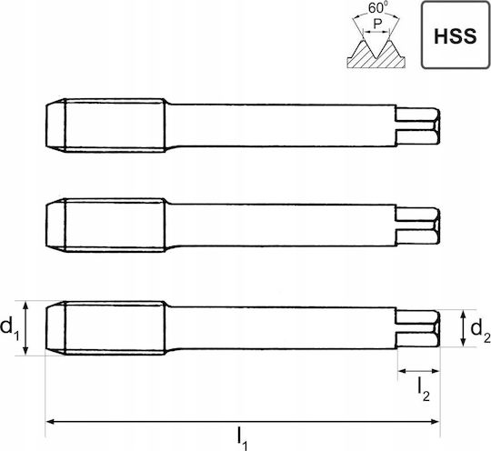 Artpol Cutter De Filetat M24x3,00mm Set 3 Bucăți