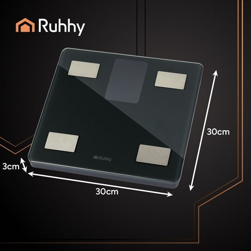 Ruhhy Smart Badezimmerwaage mit Bluetooth in Schwarz Farbe