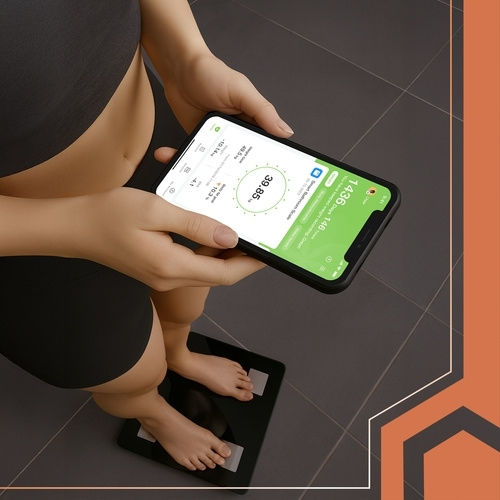 Ruhhy Smart Badezimmerwaage mit Bluetooth in Schwarz Farbe