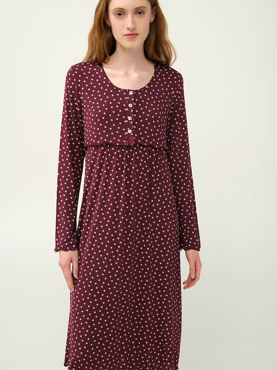 Vamp Nightgown Maternity & Nursing Bordeaux
