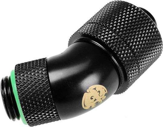 Bitspower Conector 45 de Grade G1/4 Inch Masculin la 16/10mm Rotativ Negru Mat