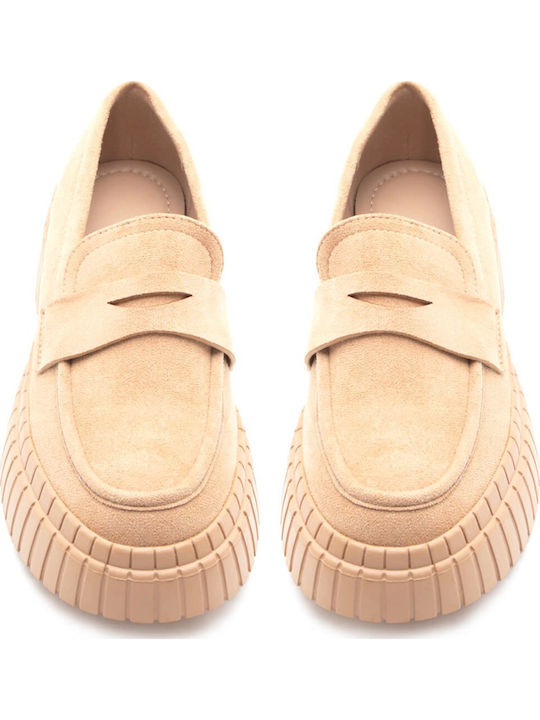 Damen Loafers in Beige Farbe