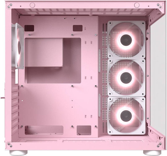 Cougar FV150 RGB Gaming Midi Tower Κουτί Υπολογιστή με Πλαϊνό Παράθυρο Ροζ