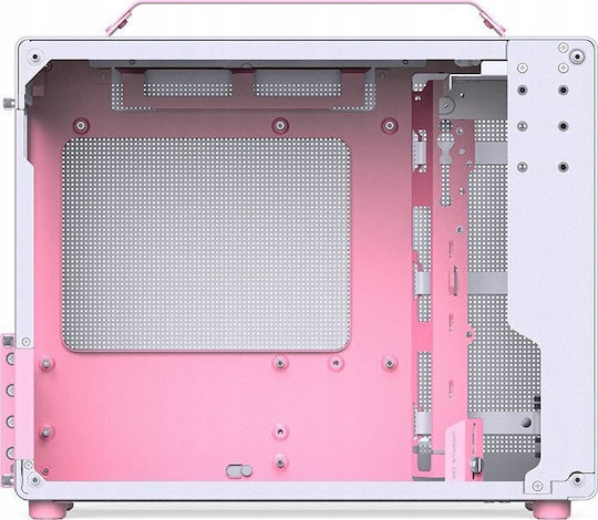 Jonsplus Z20 Gaming Mini Tower Κουτί Υπολογιστή με Πλαϊνό Παράθυρο White/Pink