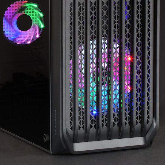 Mars Gaming MC-S2 Gaming Mini-Turm Computergehäuse mit RGB-Beleuchtung Schwarz