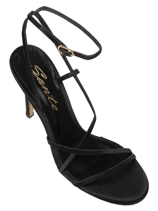 Stoff Sandalen Schwarz