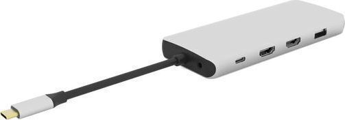 eSTUFF USB-C Docking Station με HDMI 4K PD Ethernet και σύνδεση 2 Οθονών Λευκό (ES623009)