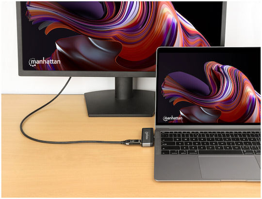 Manhattan USB-C Докинг станция с HDMI 4K PD Сив (190404)