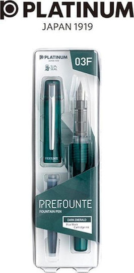 Platinum Prefounte Πένα Γραφής Fine 0.6mm Πράσινη από Πλαστικό με Πράσινο Μελάνι