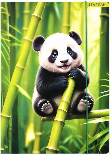A4 Wild Animal Staple Folder Elastic Band Fol10/100