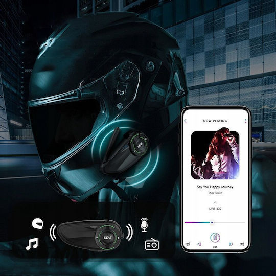 EJEAS Q8 Mesh 3.0 Single Motorcycle Communication System for Helmet with Bluetooth
