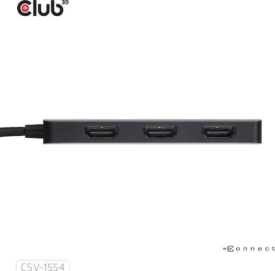 Club3D USB-C Docking Station with HDMI 4K and Support for 3 Monitors Black (CSV-1554)